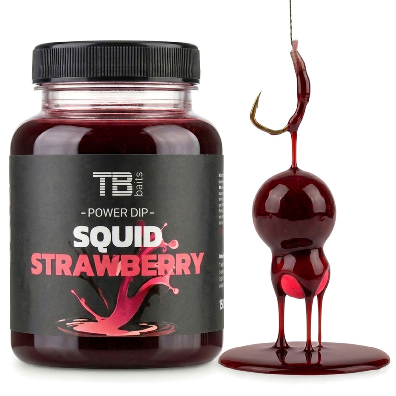 Tb baits power dip glm squid strawberry 150 ml