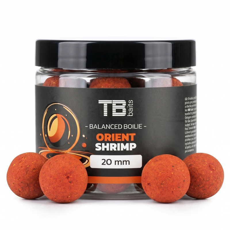 Tb baits vyvážené boilie balanced + atraktor orient shrimp 100 g - 24 mm