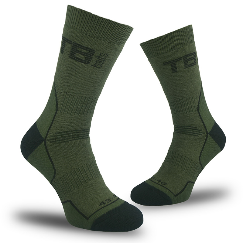 Tb baits ponožky thermo perfect khaki - velikost 43-46