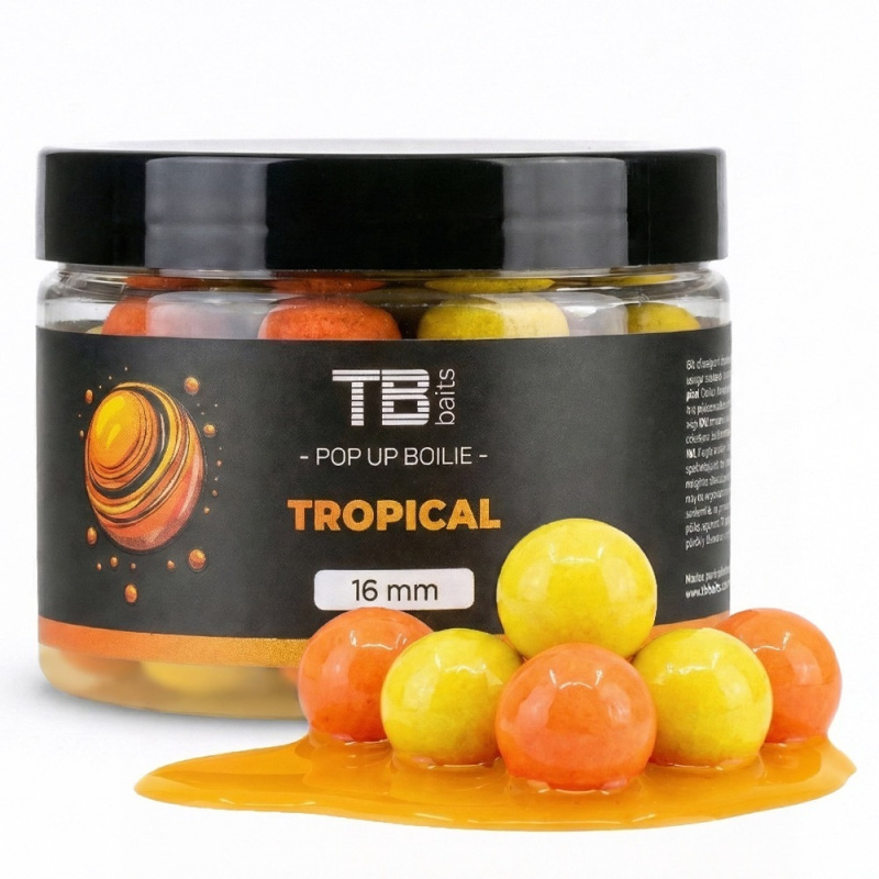 Tb baits plovoucí boilie pop-up tropical + nhdc 50 g - 16 mm