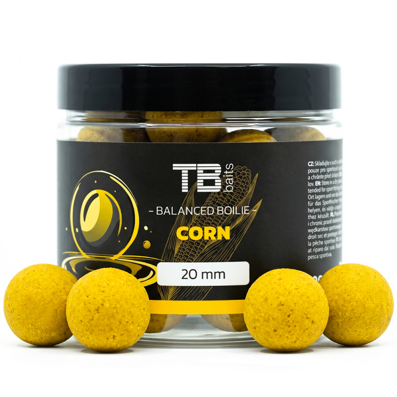 Tb baits vyvážené boilie balanced + atraktor corn 100 g - 20 mm