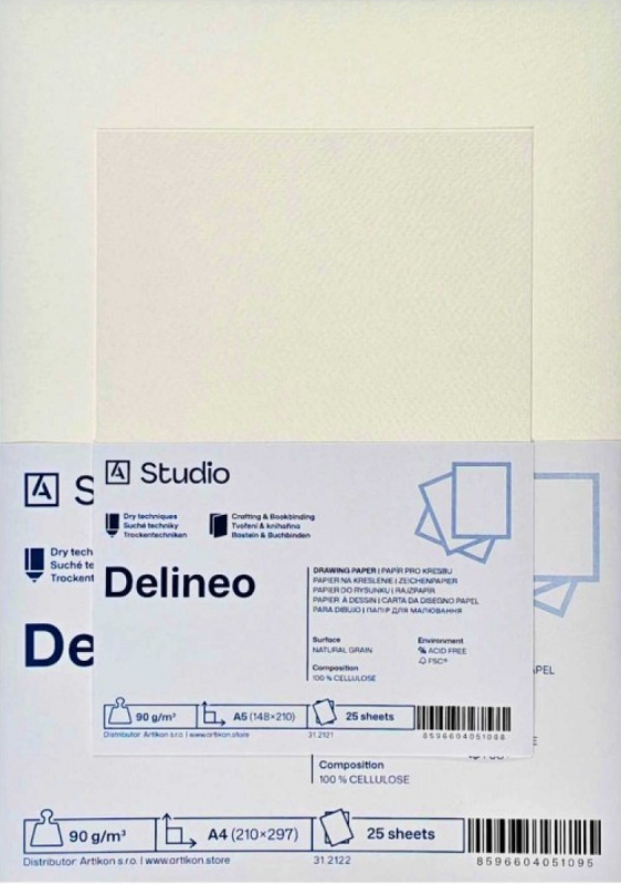 Kreslicí papír Delineo 90g 40x50cm, 25 listů