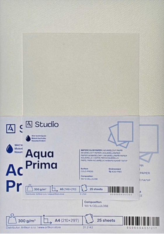Akvarelový papír Aqua Prima 300g 30x40cm, 25 listů