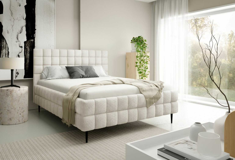 Čalouněná postel 180x200 LAILA LEG s úložným prostorem - ecru 2