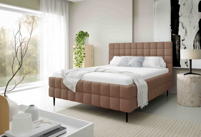 Čalouněná postel 180x200 LAILA LEG s úložným prostorem - čokoládová