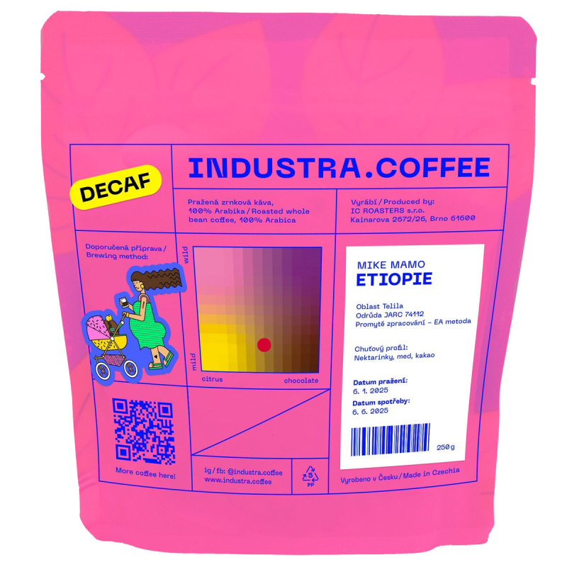 Industra.Coffee Etiopie Mike Mamo filtr/espresso zrnková káva bez kofeinu