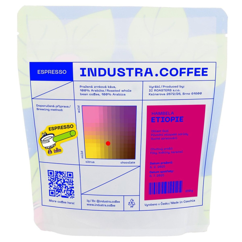 Industra.Coffee Etiopie Hambela espresso zrnková káva