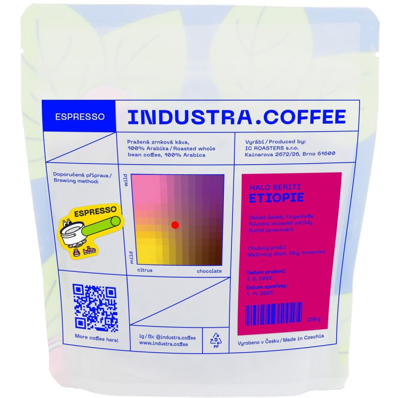 Industra.Coffee Etiopie Halo Beriti espresso zrnková káva