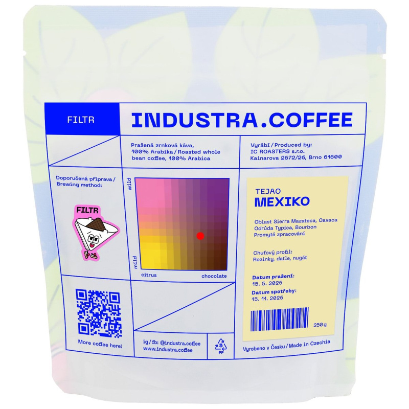 Industra.Coffee Mexiko Tejao filtr zrnková káva