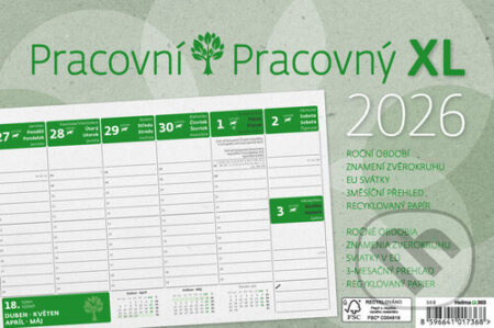 Pracovní XL Green - stolní pracovní kalendář