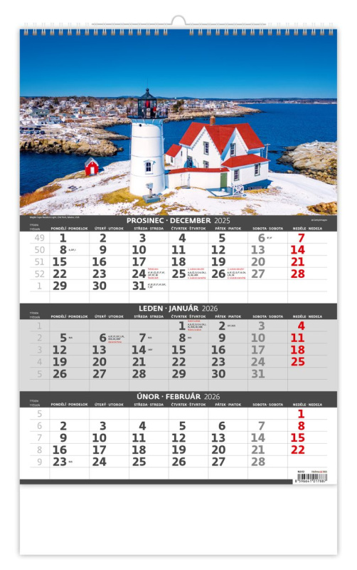 Tříměsíční kalendář Pobřeží 2026 - nástěnný kalendář - kniha z kategorie Nástěnné kalendáře
