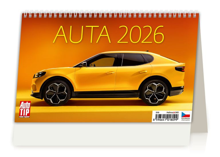 Stolní kalendář Auta 2026 (řádky)