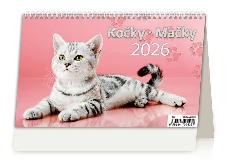 Kočky 2026 - stolní kalendář
