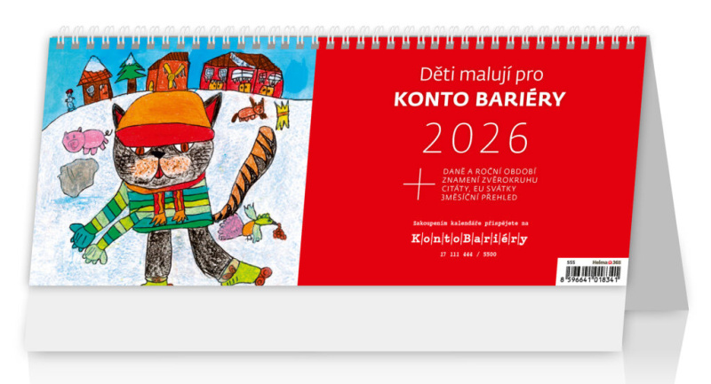 Kalendář stolní 2026 - Děti malují pro Konto Bariéry