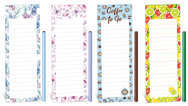 Magnetický blok s tužkou 7,5 x 24 cm mix 2 Helma 365