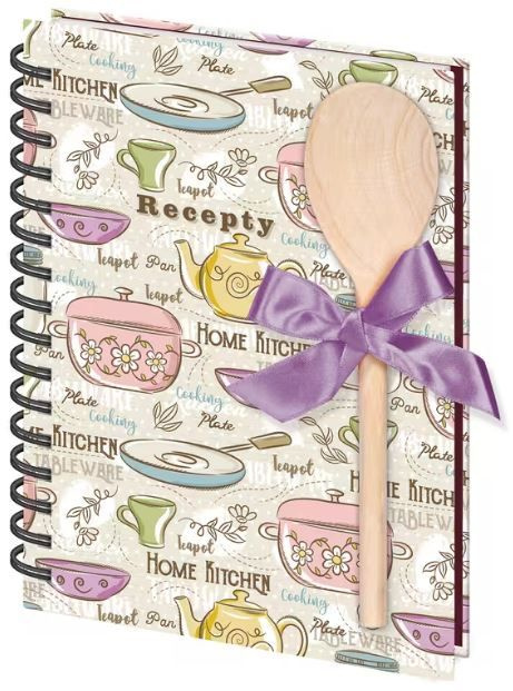 Kniha na recepty s vařečkou A5 spirála Home Kitchen