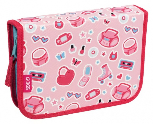 Školní penál jednopatrový Pinky Helma 365