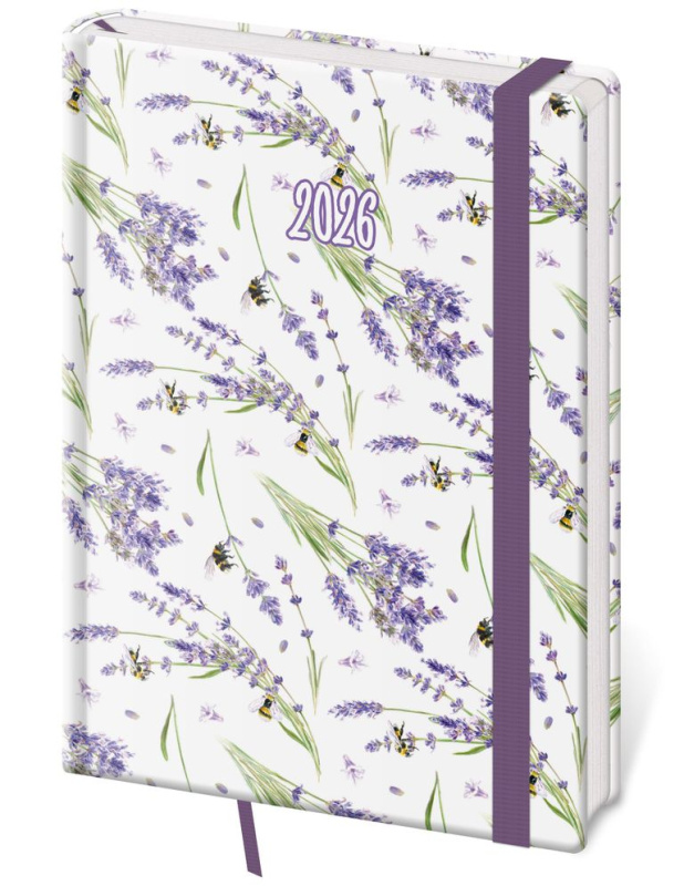 Denní diář 2026 A5 Vario Lavender s gumičkou - kniha z kategorie Zápisníky, kalendáře