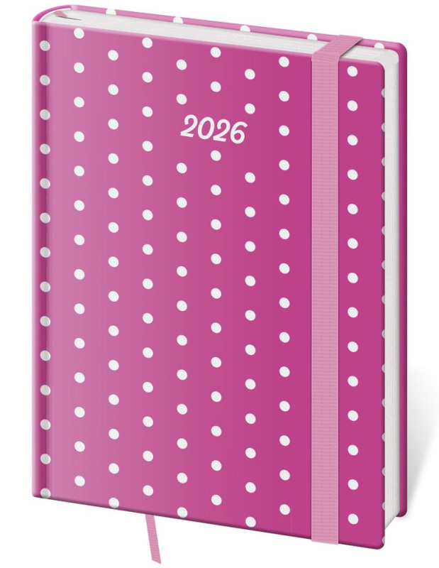 Denní diář 2026 B6 Vario Pink s gumičkou - kniha z kategorie Zápisníky, kalendáře
