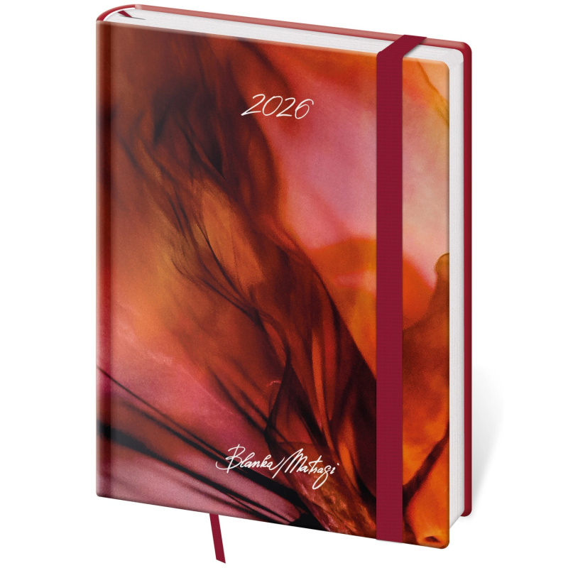 Týdenní diář 2026 B6 Vario Matragi Red s gumičkou