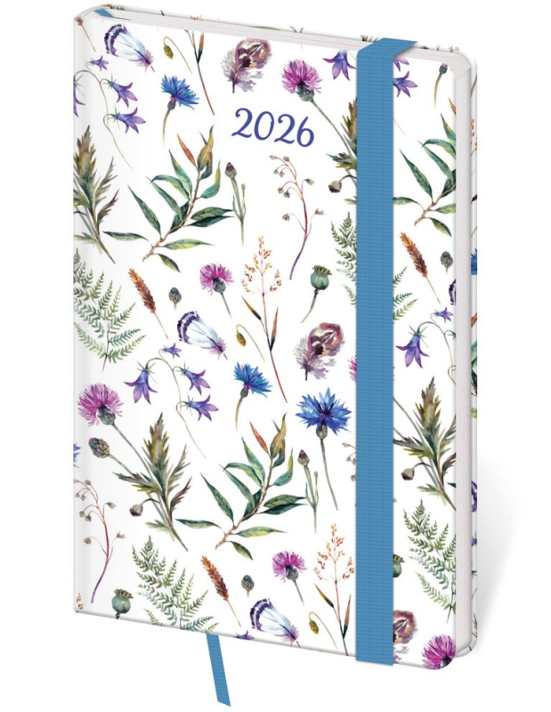 Kapesní diář 2026 Vario Wildflowers s gumičkou