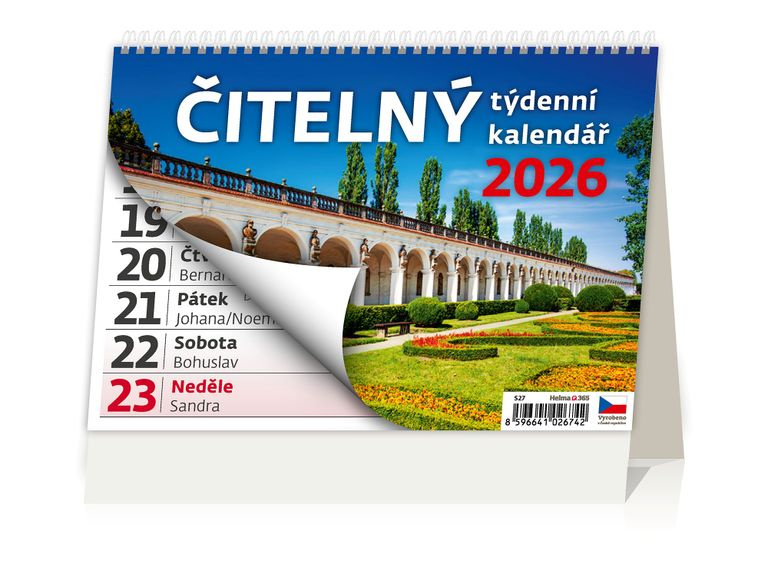 Kalendář stolní 2026 - Čitelný týdenní kalendář NEW