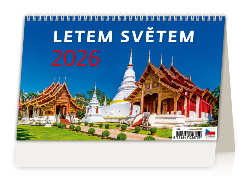 Stolní kalendář Letem světem 2026 (řádky)