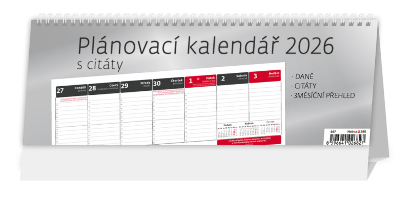 Kalendář stolní 2026 - Plánovací kalendář s citáty