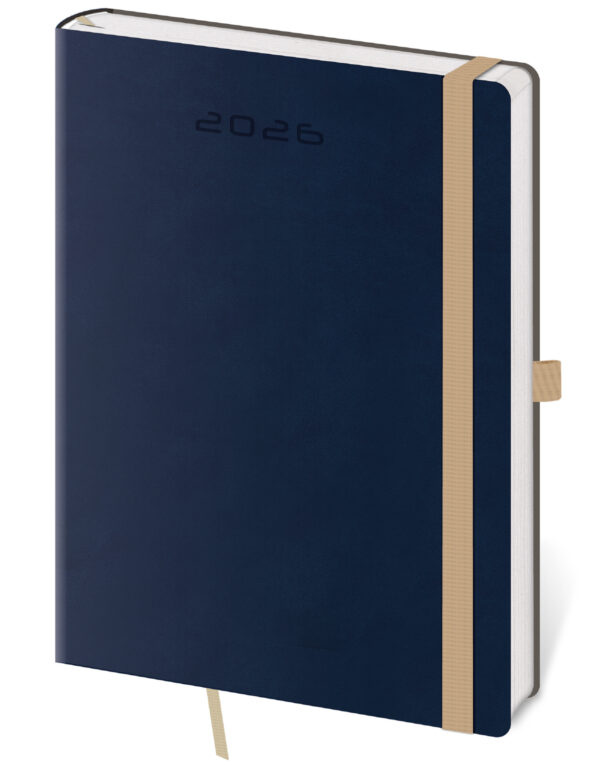 Týdenní diář 2026 Helma A5 - Flexies tmavě modrý s poutkem
