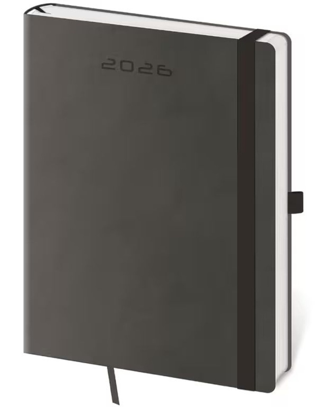Týdenní diář 2026 B6 Flexies tmavě šedý s poutkem - kniha z kategorie Zápisníky, kalendáře