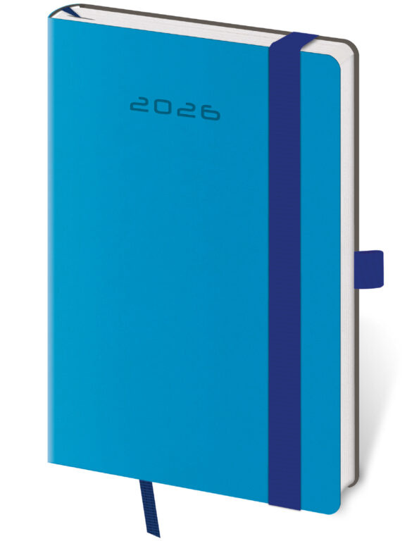 Týdenní diář 2026 Helma kapesní - Flexies modrý s poutkem