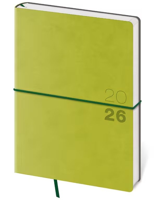 Týdenní diář 2026 A5 Flexio zelený s gumičkou - kniha z kategorie Zápisníky, kalendáře