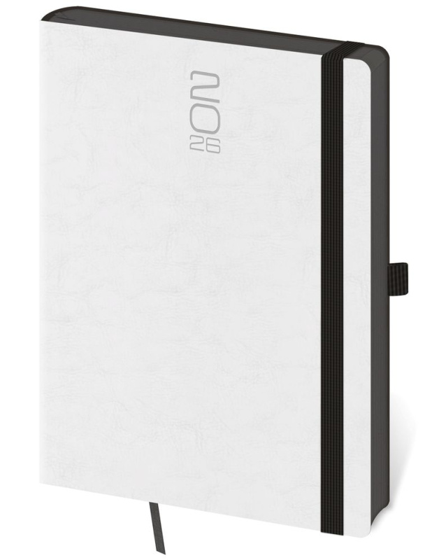 Týdenní diář 2026 A5 Memory bílý s gumičkou - kniha z kategorie Zápisníky, kalendáře