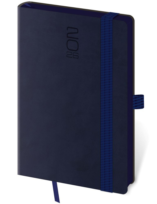 Kapesní diář 2026 Memory tmavě modrý s gumičk - kniha z kategorie Zápisníky, kalendáře