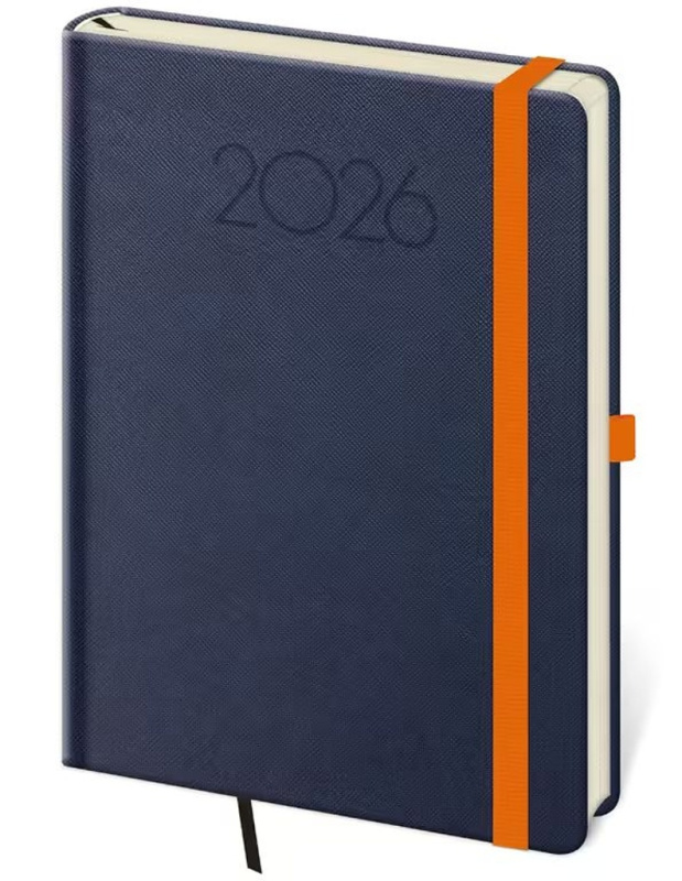 Denní diář 2026 A5 New Praga modrý s gumičkou - kniha z kategorie Zápisníky, kalendáře