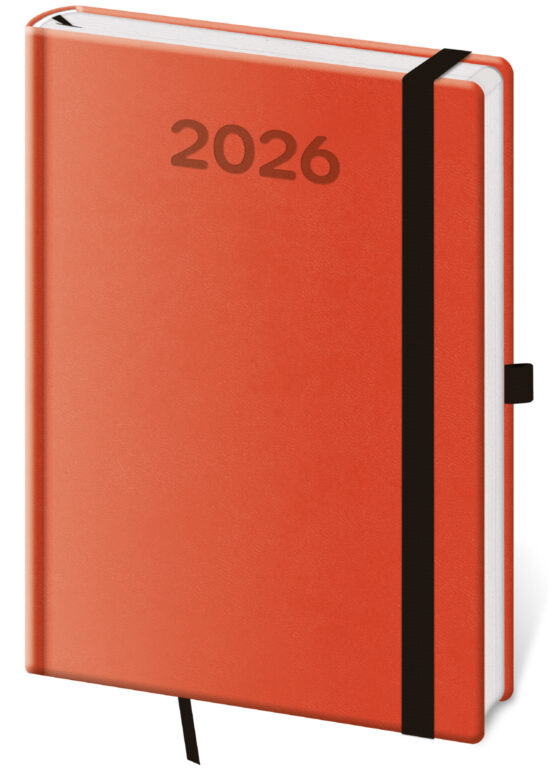 Diář 2026 denní A5 Print Pop - oranžová