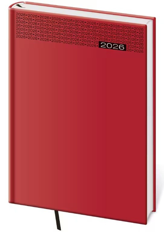 Denní diář 2026 A5 Gommato červený - kniha z kategorie Zápisníky, kalendáře