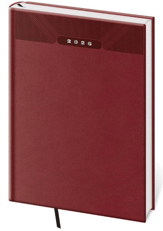 Denní diář 2026 A4 Print Classic angl. červený
