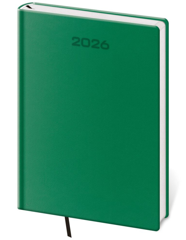 Denní diář 2026 A5 Soft zelený