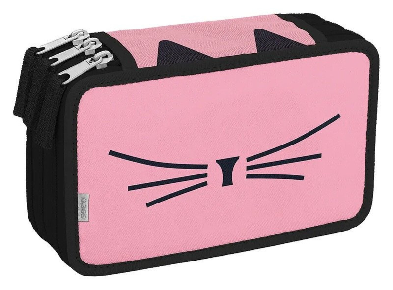 Školní penál třípatrový Cat lady Helma 365