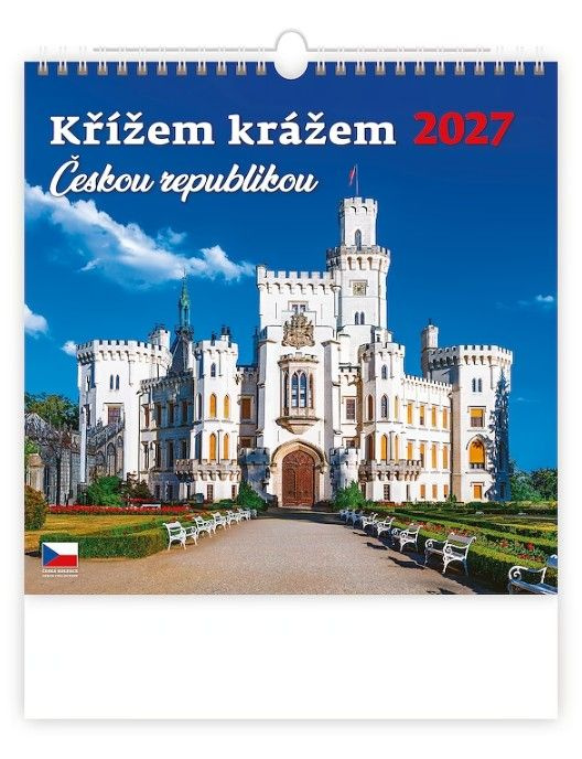 Nástěnný kalendář 2027 Helma Křížem krážem Českou republikou