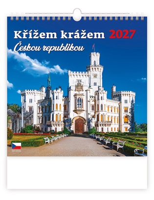 Nástěnný kalendář 2027 Helma Křížem krážem Českou republikou