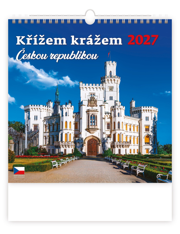 Nástěnný kalendář 2027 Helma Křížem krážem Českou republikou