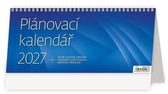 Stolní kalendář 2027 Helma Plánovací MODRÝ