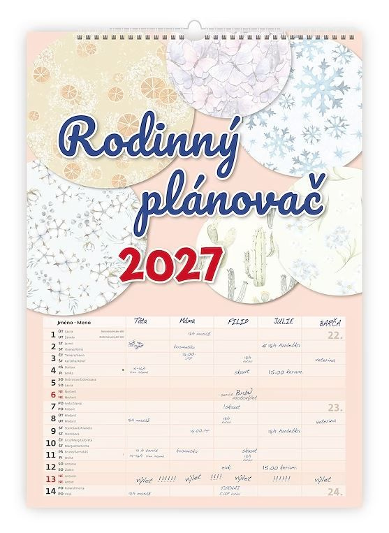 Nástěnný kalendář 2027 Helma Rodinný plánovač