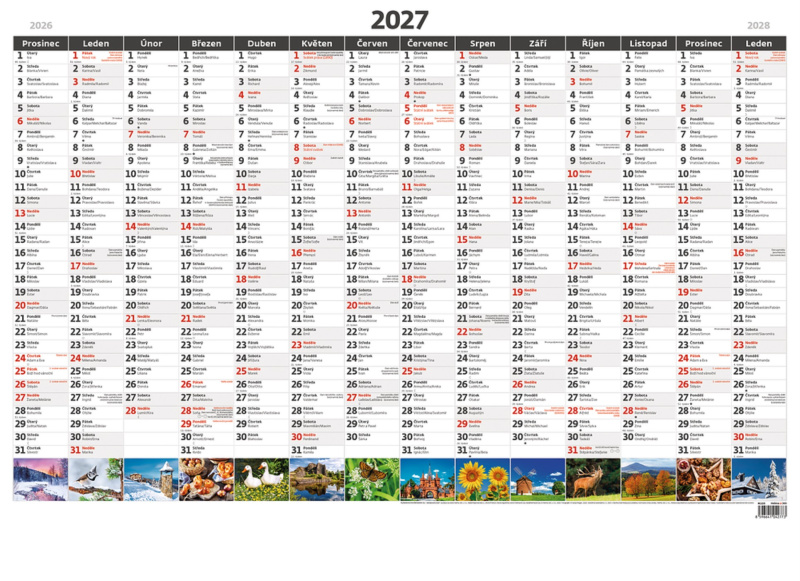 Plánovací roční mapa 2026 - A1, obrázková