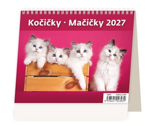 Stolní kalendář 2027 Helma Minimax Kočičky
