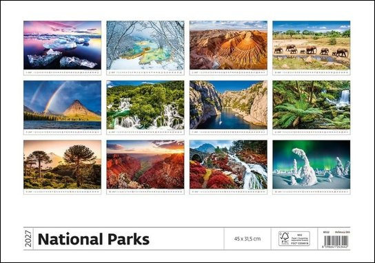 Nástěnný kalendář 2027 Helma National Parks
