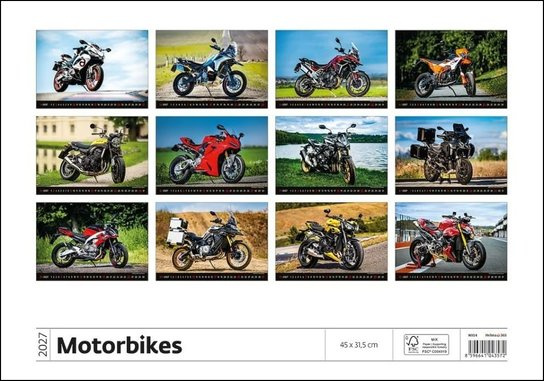 Nástěnný kalendář 2027 Helma Motorbikes