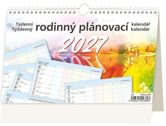 Stolní kalendář 2027 Helma Týdenní rodinný plánovací